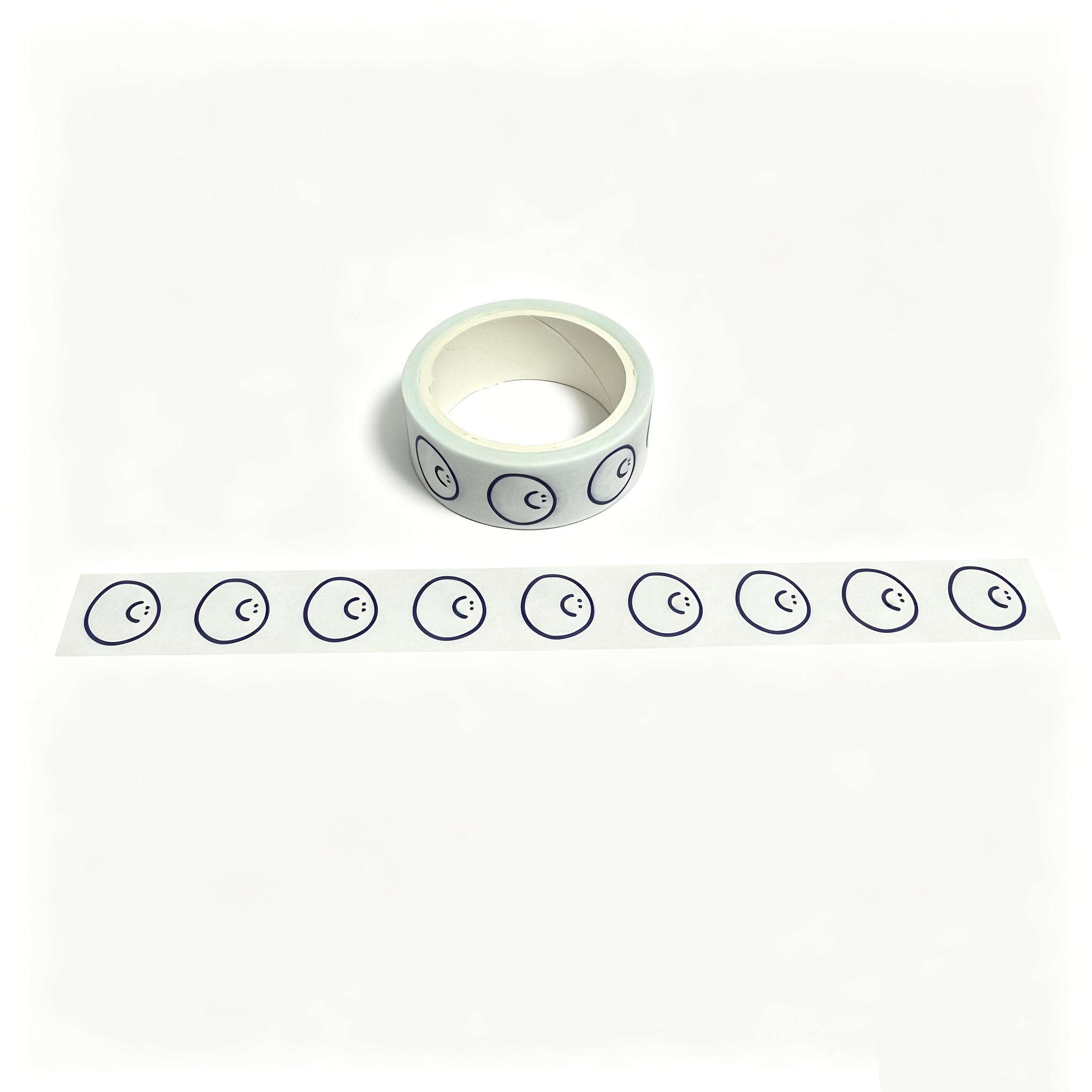 TEMU . Washi-Tape mit fröhlichem Gesicht auf weißem Hintergrund, 15 mm x 196,8 Zoll – Ideal für Scrapbooking, Bastelarbeiten Bürogebrauch, Nicht