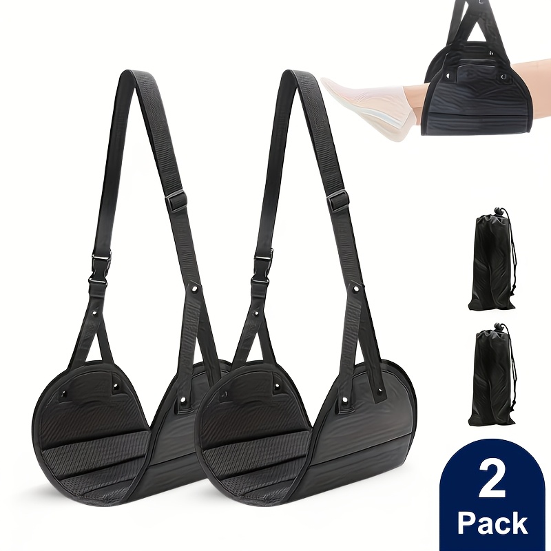 TEMU 2pcs Long Flight Adjustable Foot Hammock, Portable Footrest For Car Train Office, Accessory