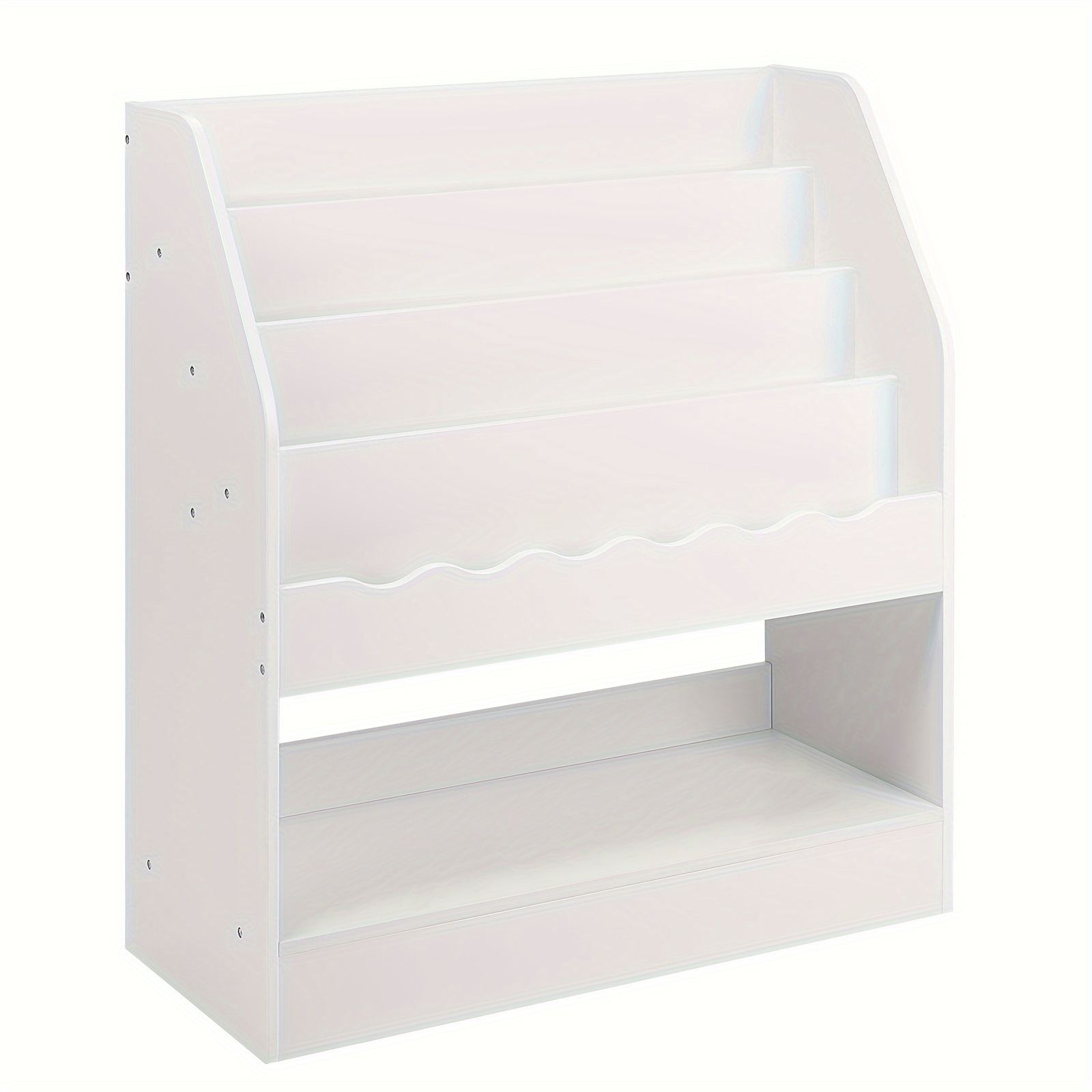1pc White Bookshelf, 5-tier Shelf, Storage Shelf, Baby Shelf, Storage Rack, /playroom Furniture, Anti-tipping