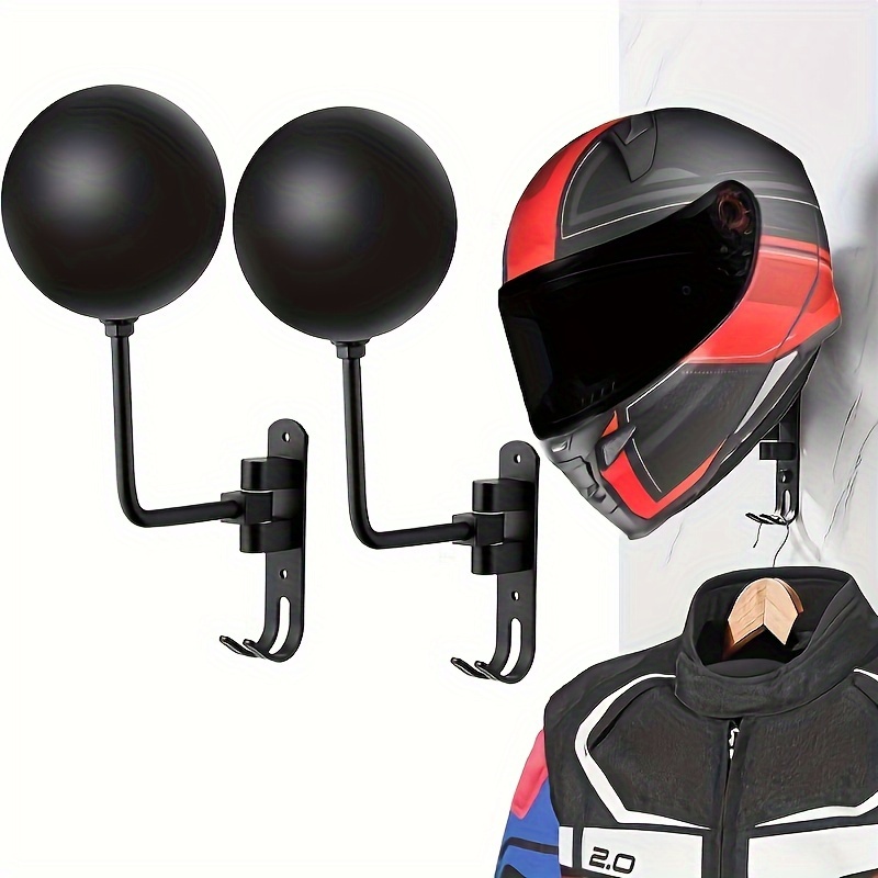 

Support pour Casque de Moto en d'Aluminium avec Crochets Rotatifs à 180° - pour Casques de Vélo et de Moto