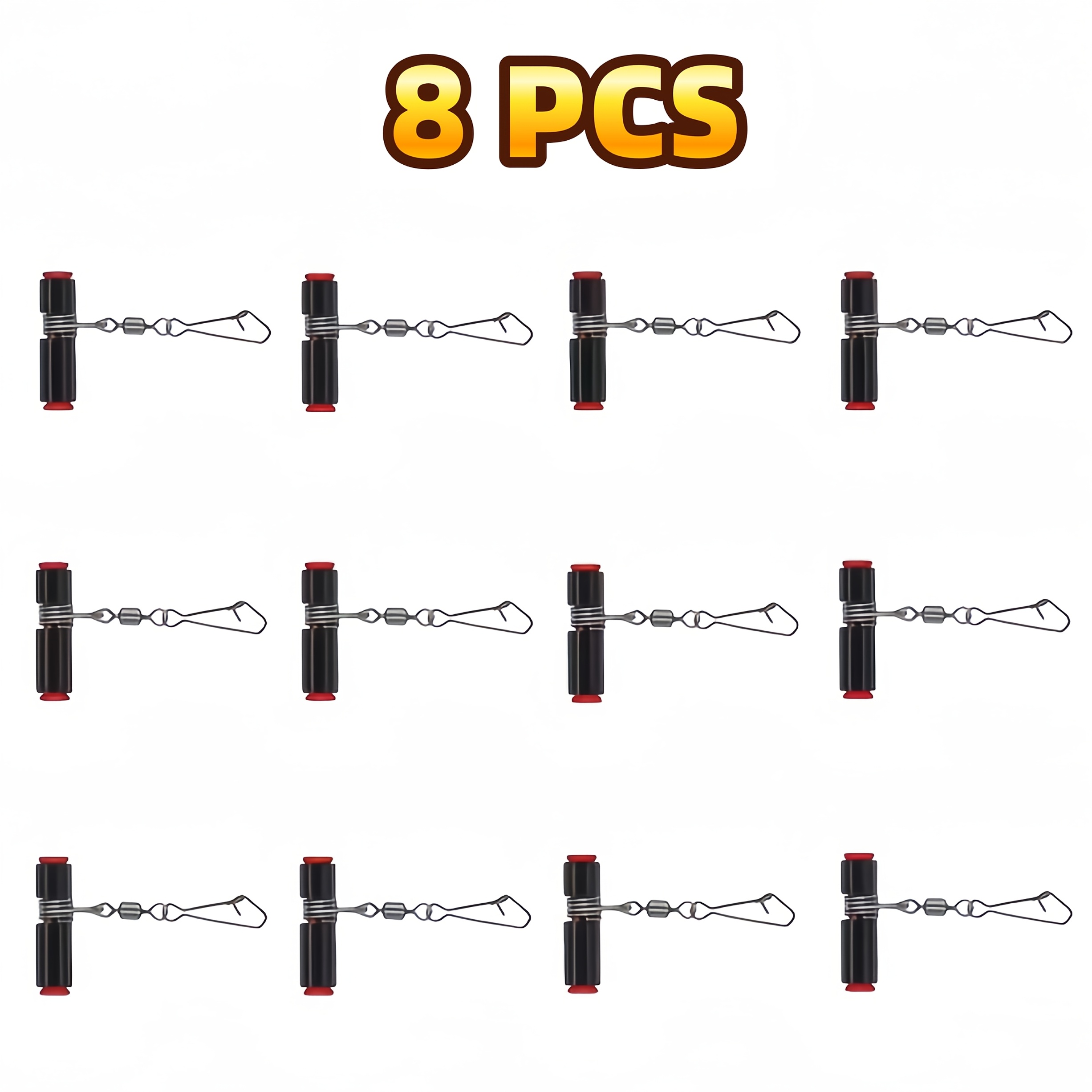TEMU Set da 8 pezzi di tubi per piombi da pesca, accessori rotanti -groviglio per bilanciamento, supporto per ami con di bilanciamento da pesca,