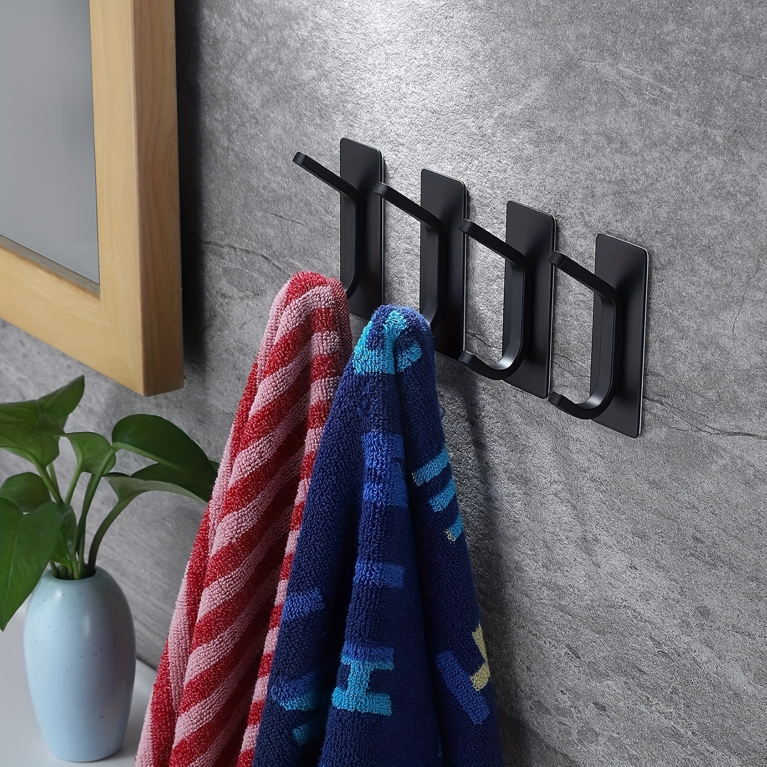 No Drilling Required, Adhesive Hook, Clothes, Towels, Bath Towels,... product image 3