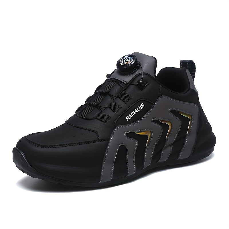 Image of Men's Casual Athletic Shoes With Rotary Design, Shoelace Free, Height Increasing, Lightweight, , And Wear Resistant