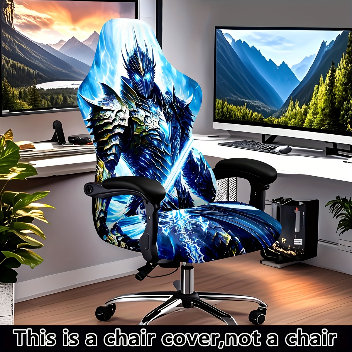 Image of 1 Set Office And Gaming Chair Covers, Style, High-elastic Washable Office Chair Cover Set, Suitable For Gaming Chairs, Home And Office Decor