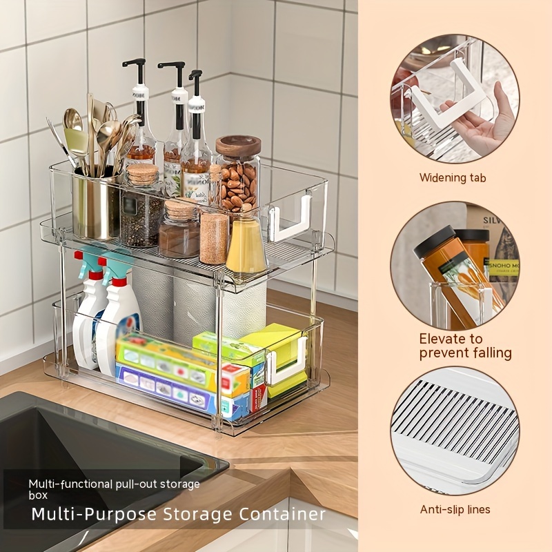 Multi-Purpose Storage Container Slide-Out Clear Storage Container