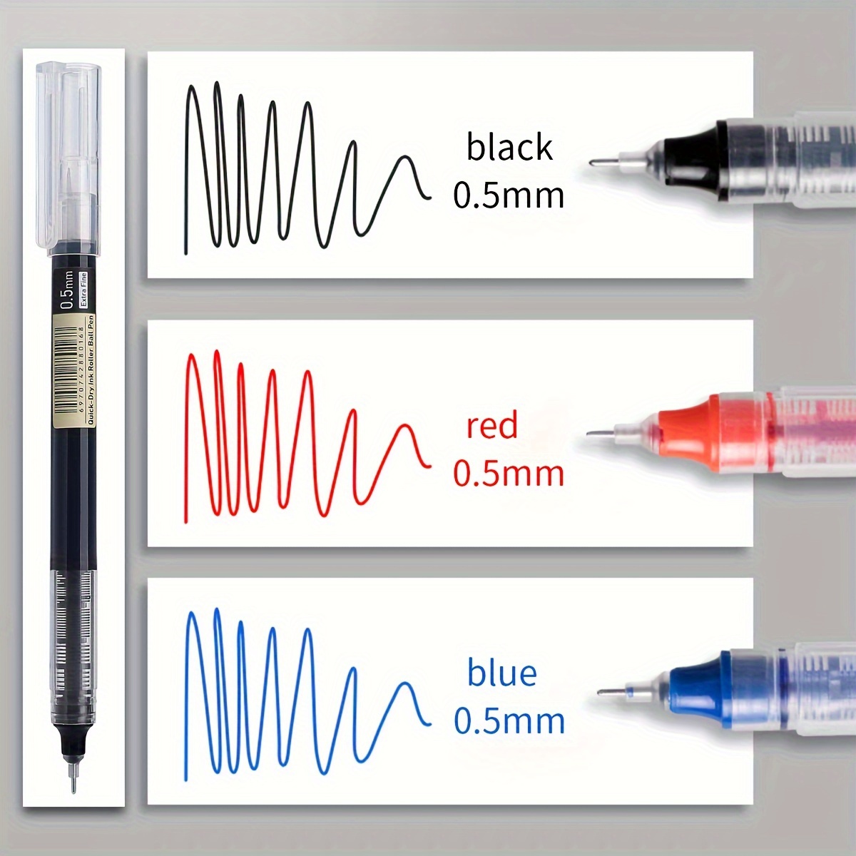 30pcs/10pcs Direct Liquid Quick Drying Ballpoint Pen, 0.5mm Black, Blue, Red. Brush Questions To Write Homework Gel Pen, School Office Writing Stationery Gel Pen, A Good Pen To Write