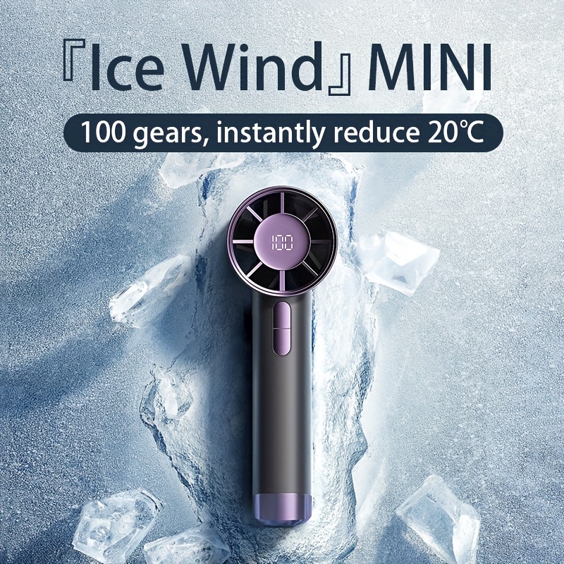 compact 5 speed usb rechargeable handheld fan with quiet powerful mini fan 3000mah battery type c lanyard outdoor home use gifts fan portable details 4