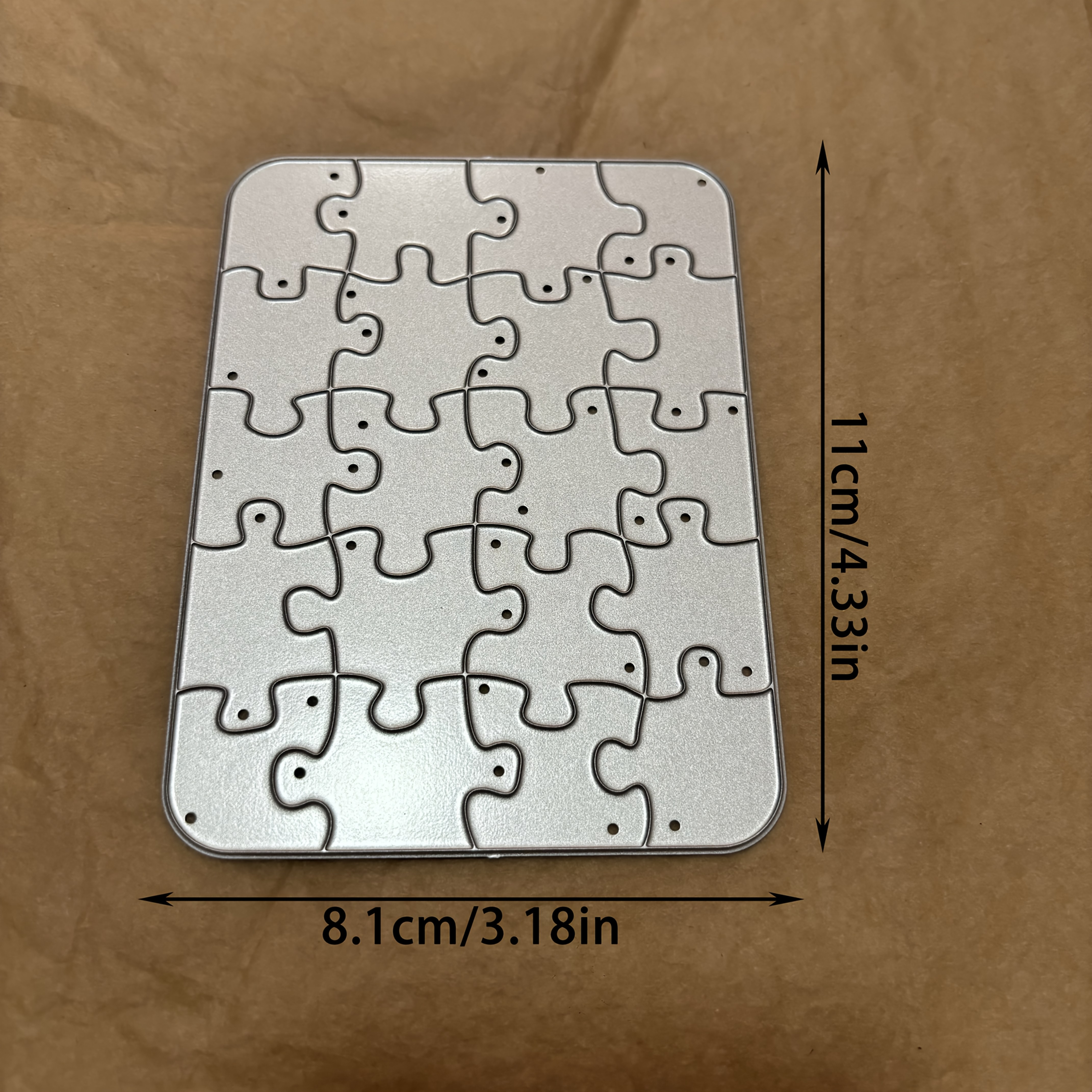Image of 1 Rectangle Puzzle Metal Cutting Die Embossing Template For Crafting, Decorative Cutting, Scrapbooking And Papercrafting Diy High-quality Cutting Die, Crafters And Card Makers!