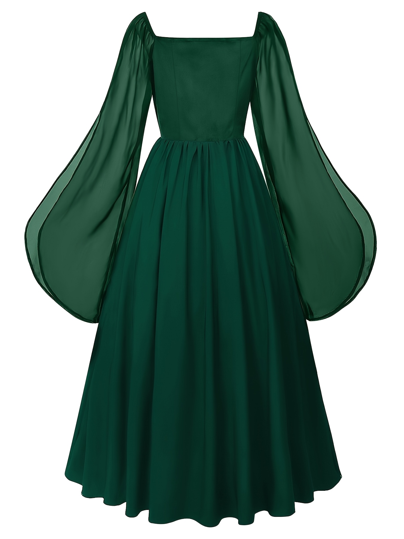 womens renaissance pirate dress split flared sleeves square