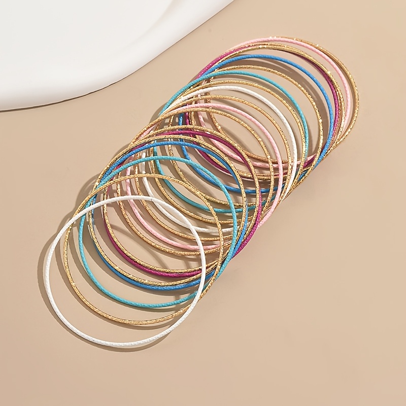 TEMU 20pcs Set Of Gorgeous Candy-colored Bracelets For Women