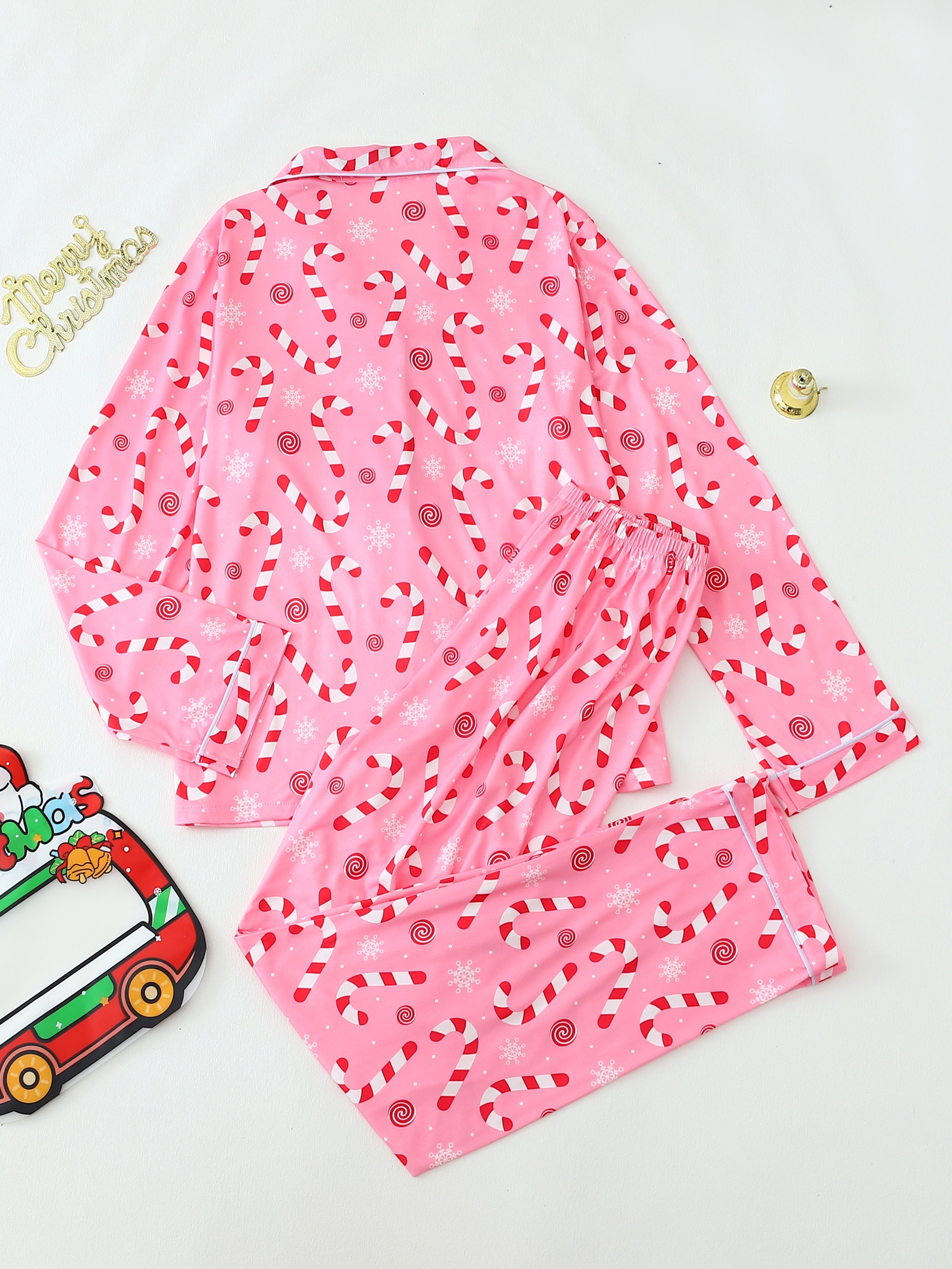 julprintad långärmad långbyxig pyjamas för tonåringar - Temu Sweden