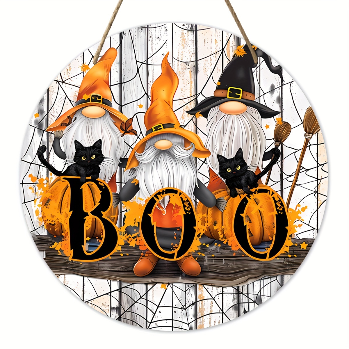 

Happy Halloween Gnome Wooden Sign - 7.9"x7.9" | Boo & Farmhouse Welcome Decor For Front Door, Wall, Home & Party | Perfect Fall & Festive Room Aesthetic