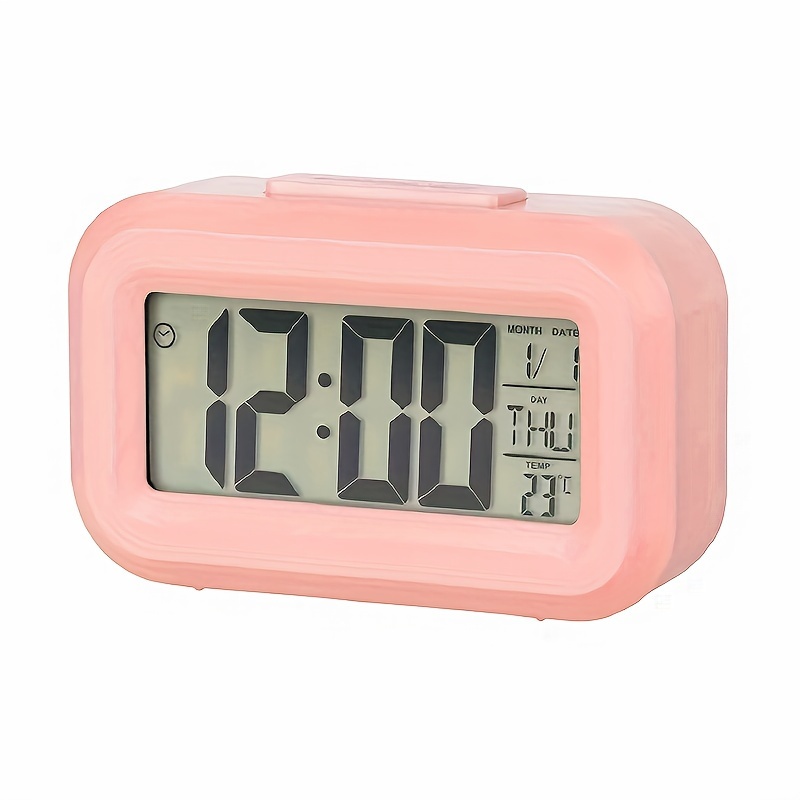 Plástico Mute Despertador LCD Reloj Inteligente Temperatura Lindo