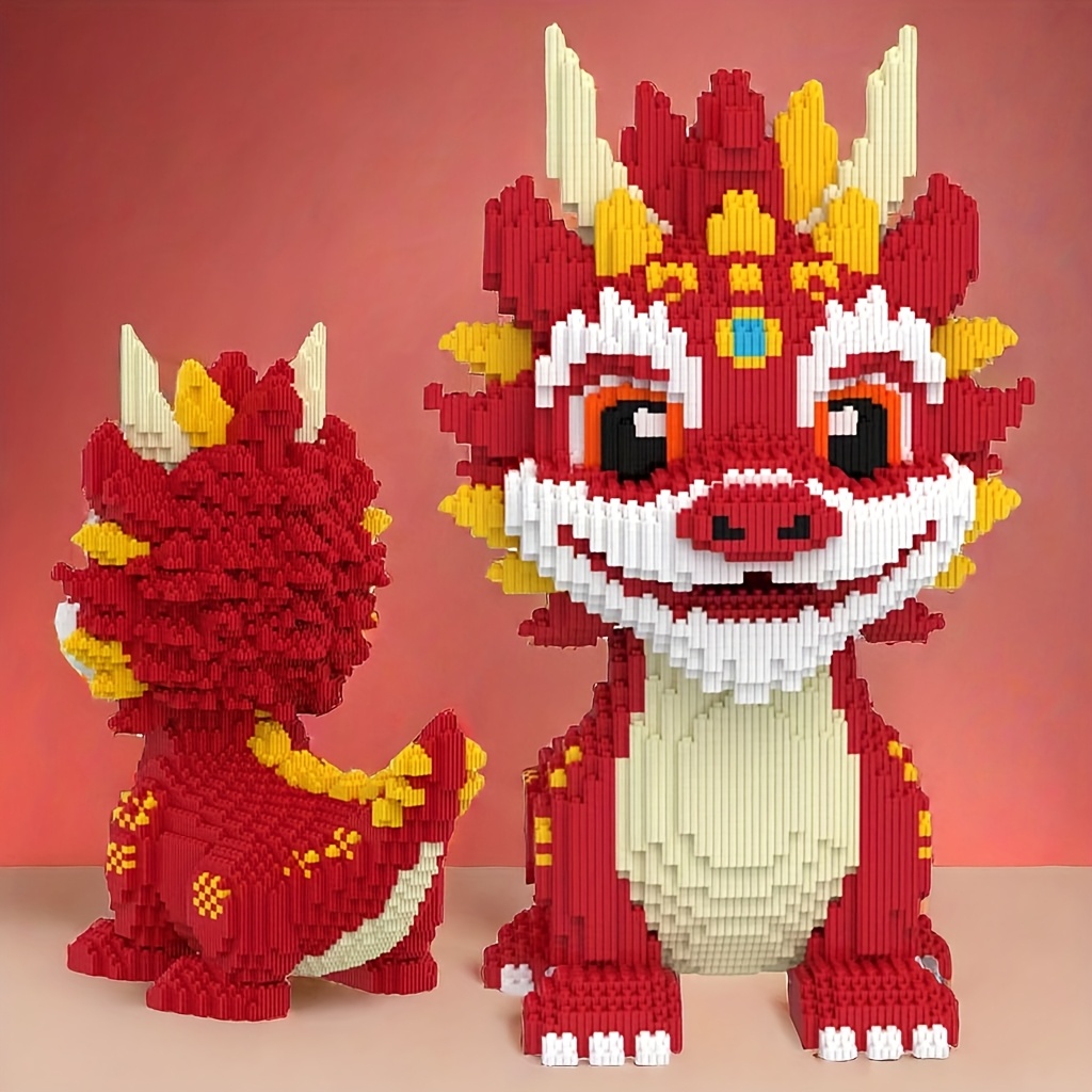 1050pcs Flame Dragon Assembly Block Model Set