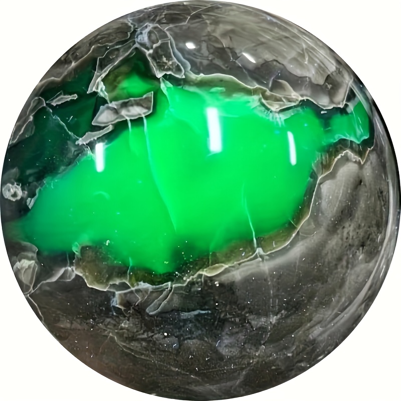 

1pc Agate Fluorescent Sphere, 2.36-2.75inch - Under Purple Light, Ideal For Office & Home Decor, Perfect Birthday Or Holiday Gift