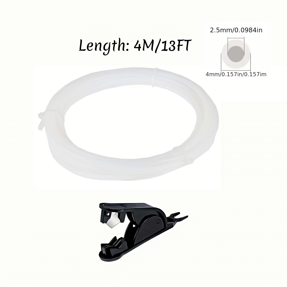 E-shop PTFE-Schlauch mit Schlauchschneider-Set, passend für P1P P1S P2S H2D H2S H2C A1 AMS A1 Mini X1 X1C X1E, für K1-Serie 3D-Drucker, Weiß/Grau