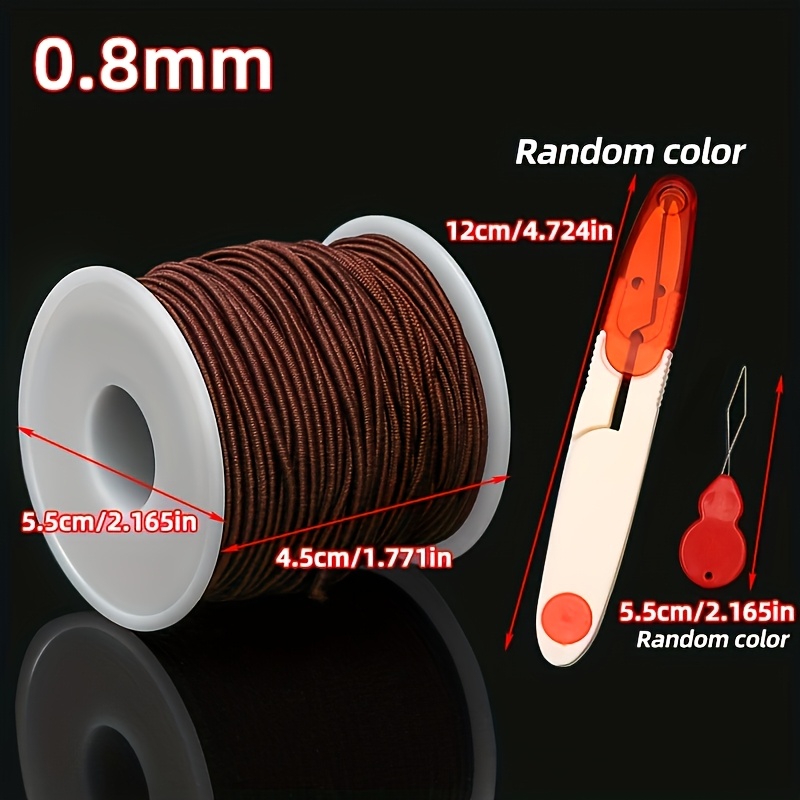 TEMU 1pc Elastic Bracelet String, Wear-resistant Beading Cord For Beads, Beads & Wenwan Jewelry, Elastic Thread For Making Bracelets, With Scissors