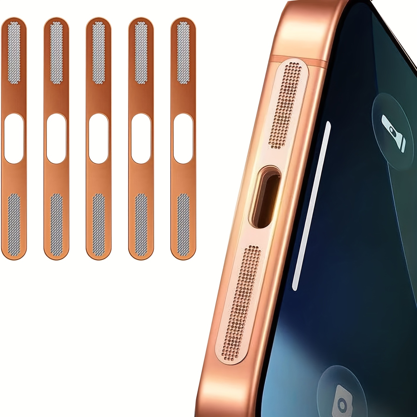 TEMU 5 piezas para Iphone 17 Pro/Pro Max Cubierta de malla metálica para altavoz, a prueba de polvo, de material metálico duradero