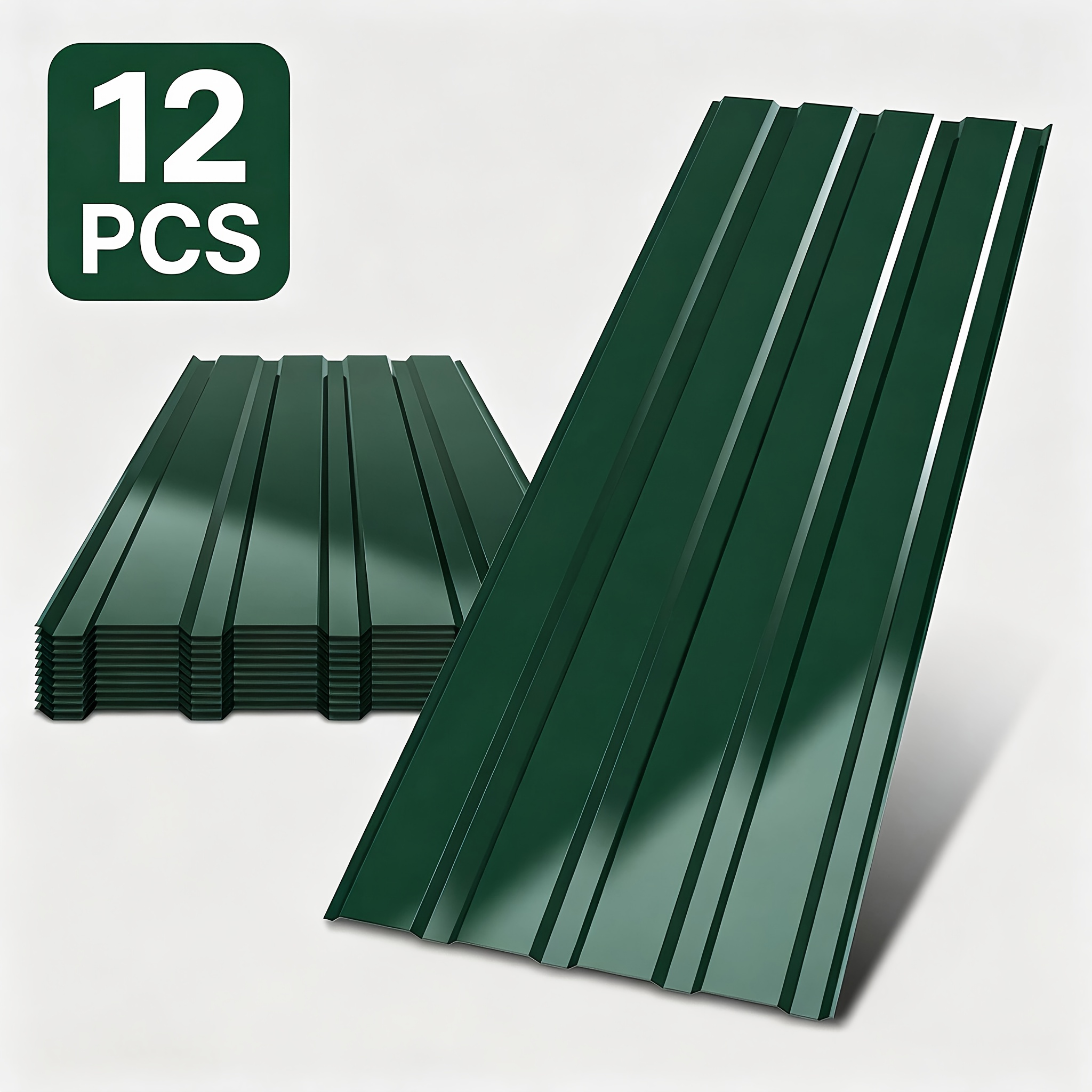 TEMU Galvanized Trapezoidal Sheet 12pcs Corrugated Metal Roofing Sheets Temporary Removable Metal Panel Heavy Duty 0.25mm Roofing Material Weather