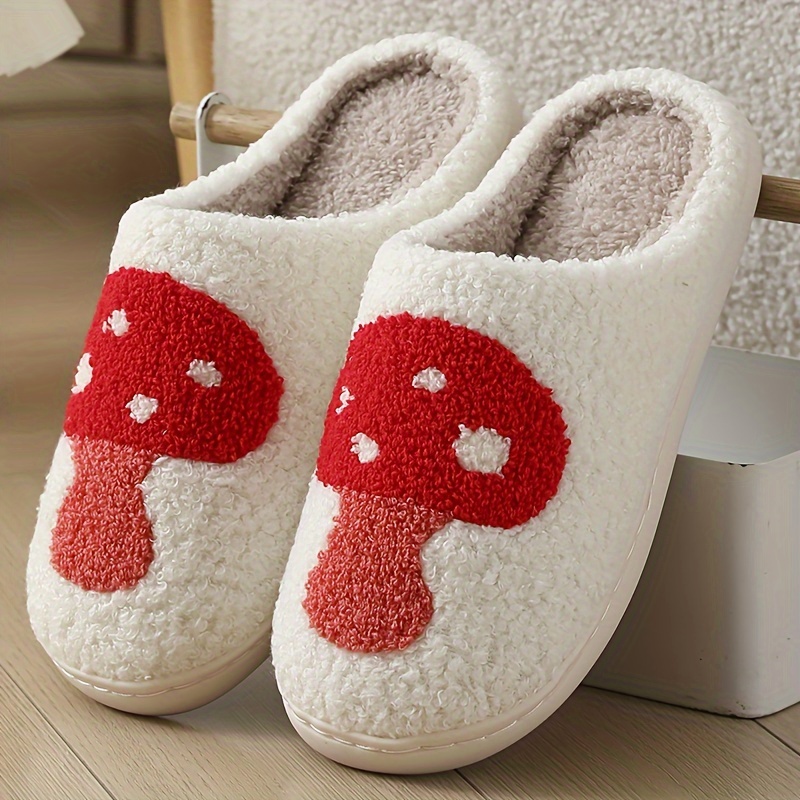 

Mushroom Slippers: Soft Fleece, Non-slip Tpr Sole, Hand Wash Or