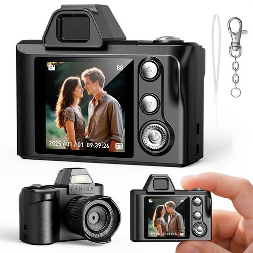 Artikelbild mini digitalkamera, 1080p fill flash, 4 filter (alt/blau/rot/ ), 4x zoom und eingebaute speicherung, tragbare videokamera für reisevlog/tägliche aufnahmen, robuste konstruktion, reisefotografie, modeaccessoire, hd-objektiv