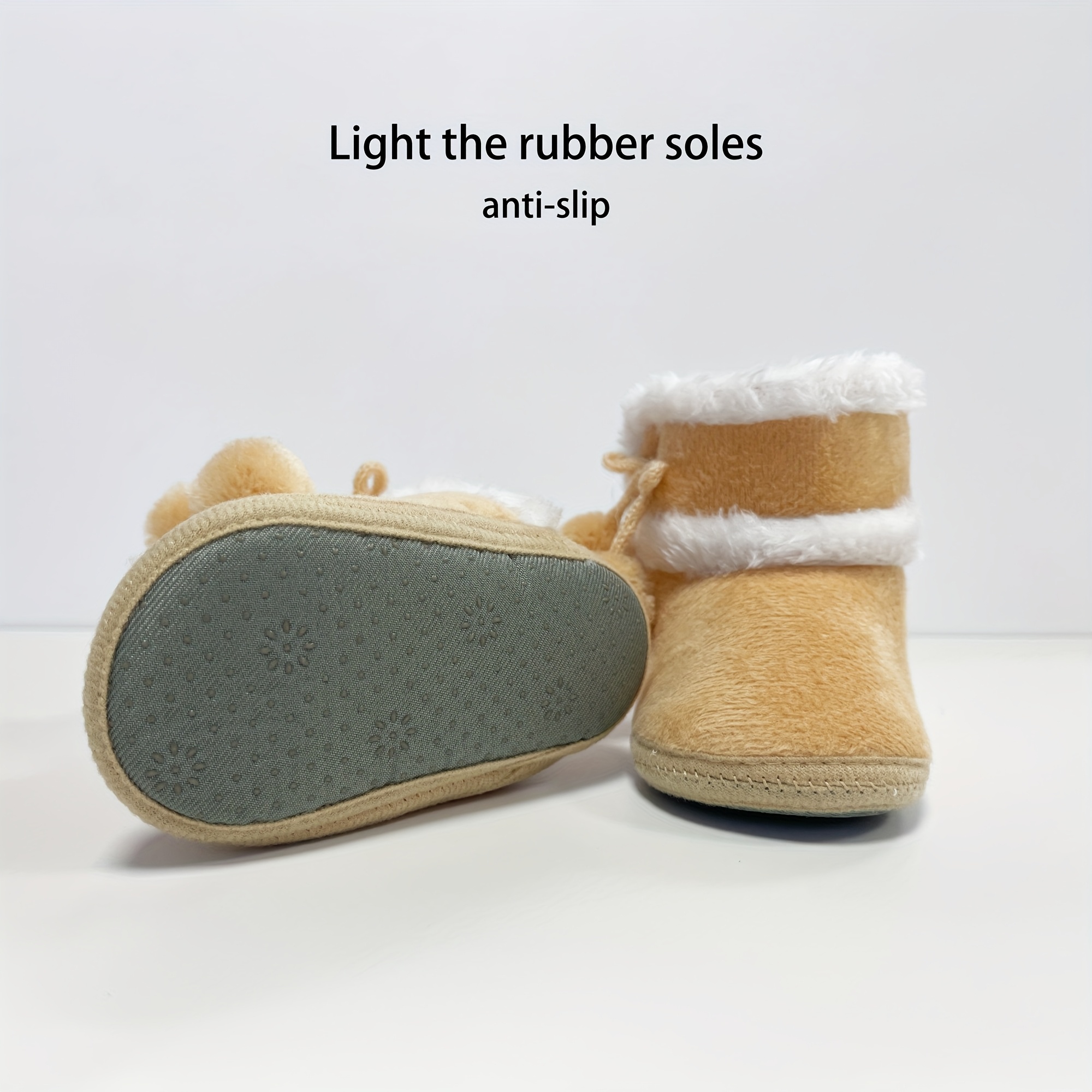 Soft Sole Warm 0-12 Months Baby Boys and Girls Pre-Crawling Fleece-Lined Winter Style Slipper Shoes, Childrens Slippers