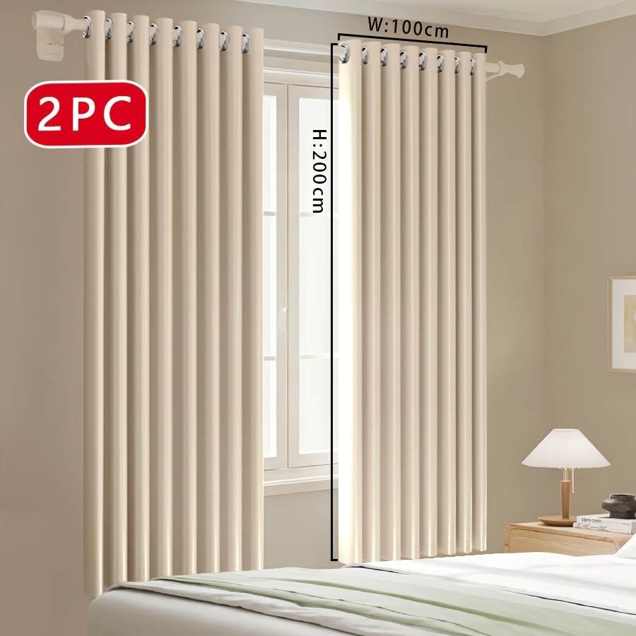 TEMU 2-panel Blackout Curtain, Grommet Top, Soundproof And Windproof Noise Reduction Curtain, Modern Home Decor Door Curtain, Window , Anti- Curtains