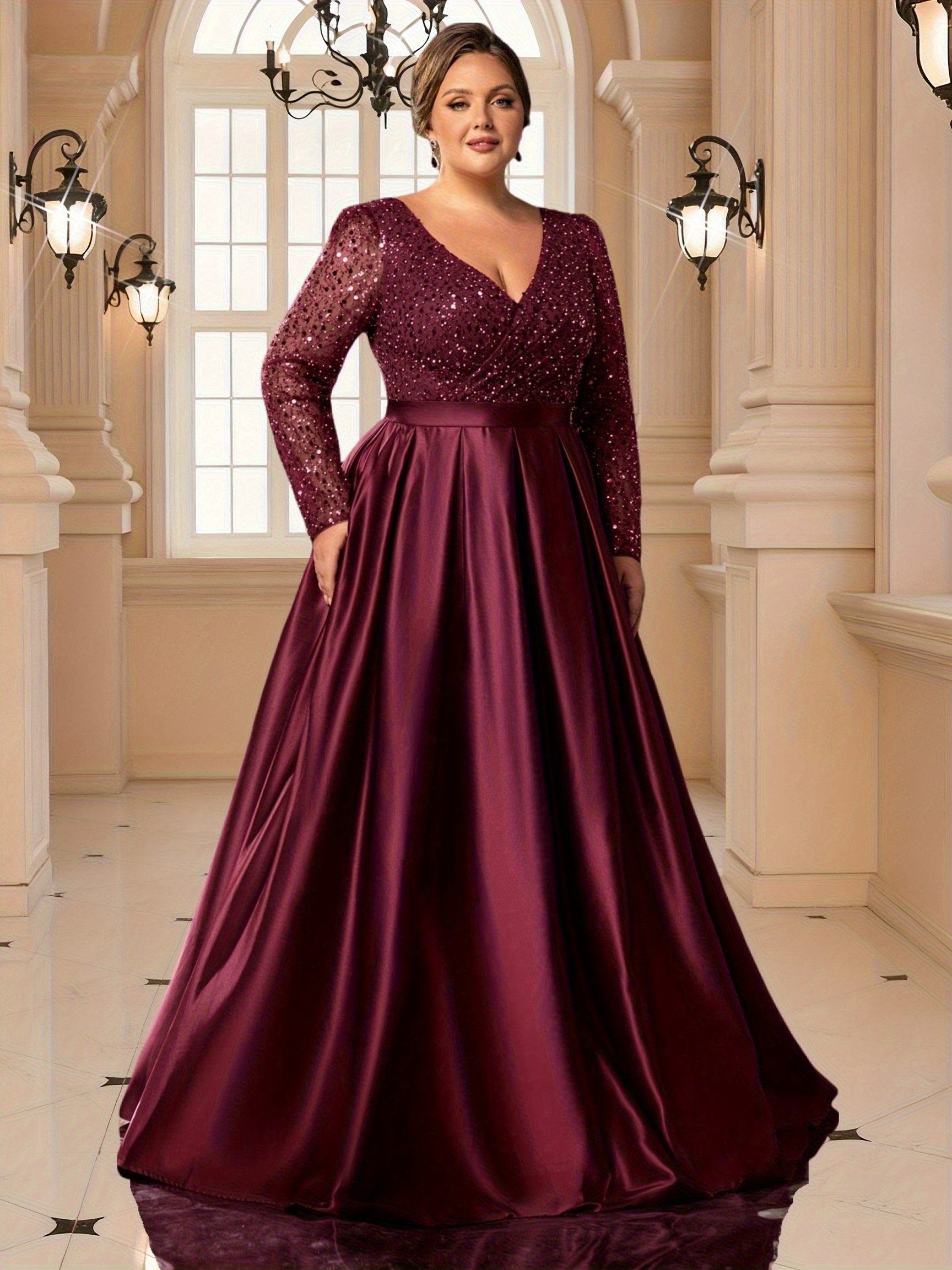 burgundy satin dress plus size Maeva Satin Midi Dress in Burgundy Maroon main image 0