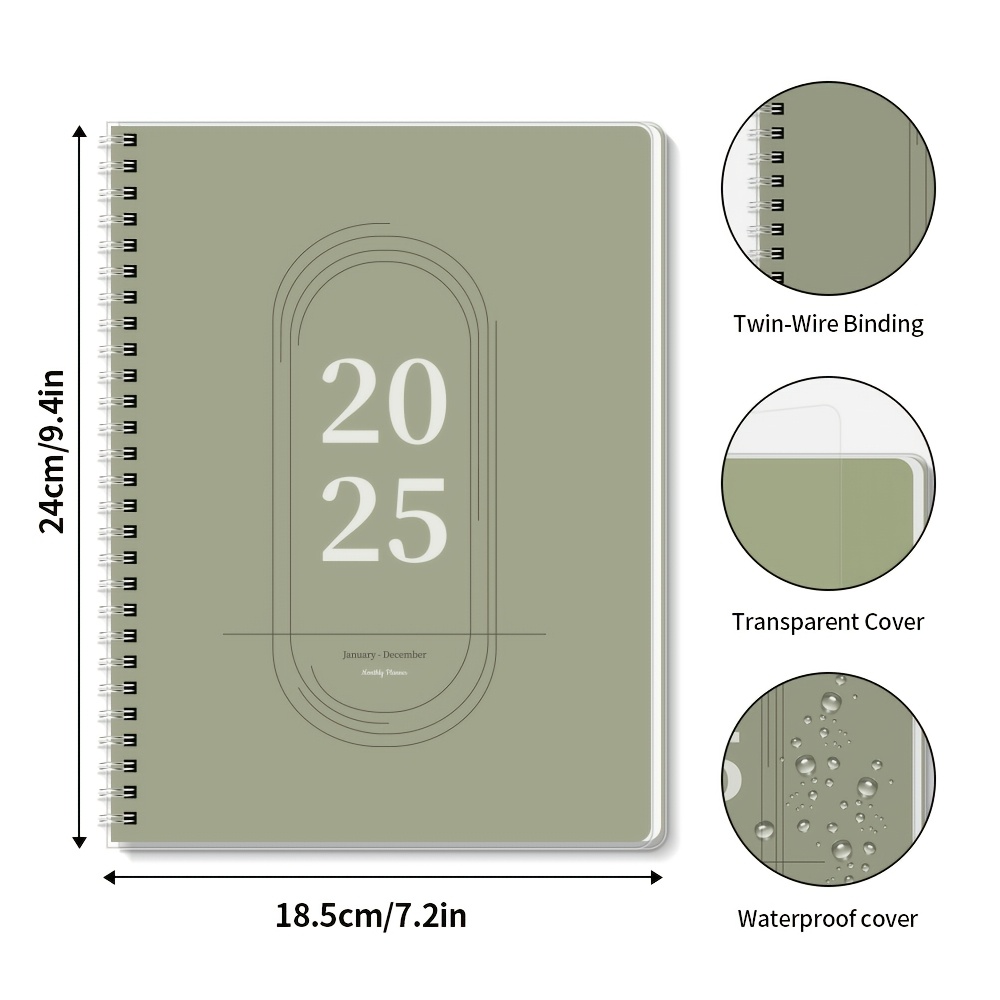 TEMU 1pc Trees 2025-2026 Monthly Planner Notebook, 56 Sheets, 7.28x9.45 Inches, English, Adult Task & Organizer, Boosting Calendar