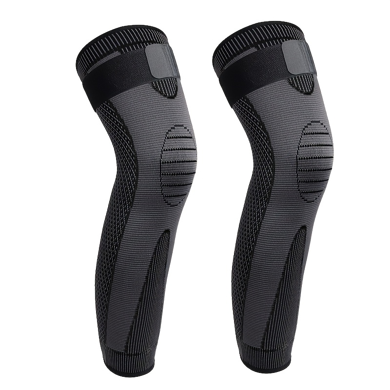 TEMU 2pcs & Unisex Extra-long Knee And Leg Warmers - Adjustable Sleeves With Breathable Elastic Fabric, Warmth Suitable For Running, Gym, Basketball,