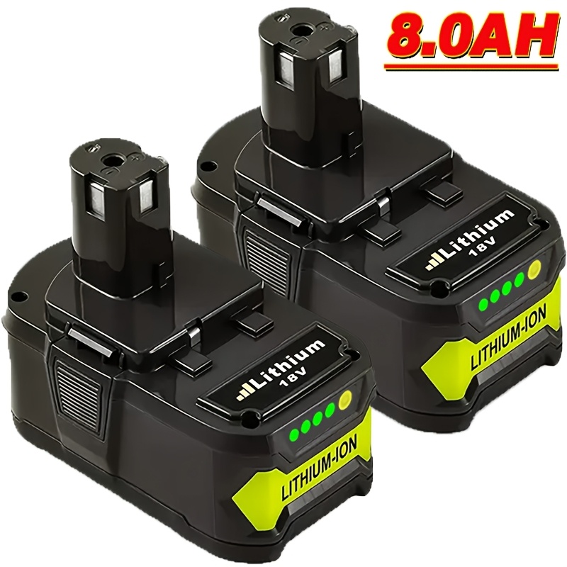 6PACK 8.0Ah 18V Lithium-Ion For RYOBI P108 P107 One Plus High Capacity Battery