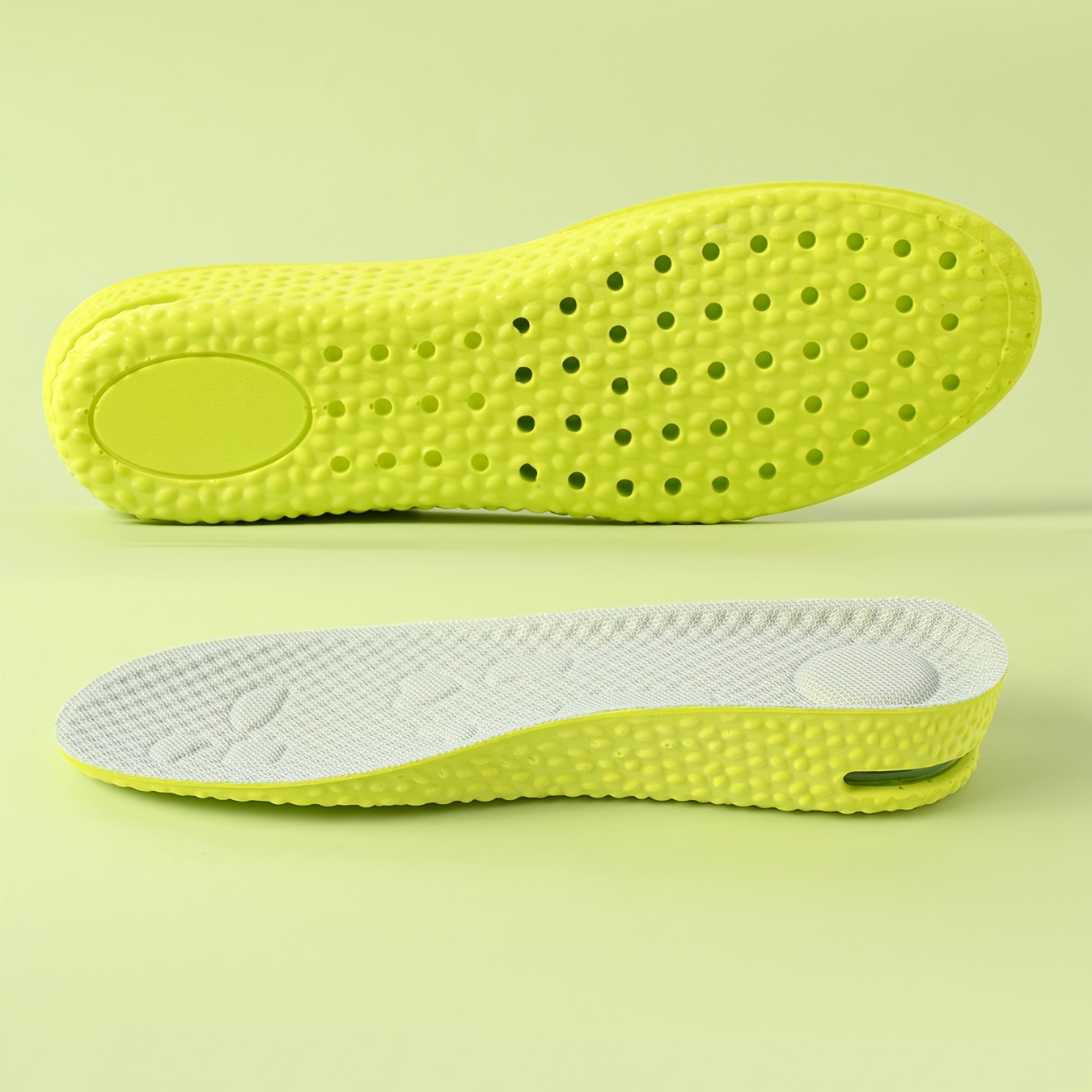 TEMU 1 Pair Of Air-cushioned Height-increasing Insoles, Latex, Elastic, Breathable, Suitable For Casual Shoes And Sneakers