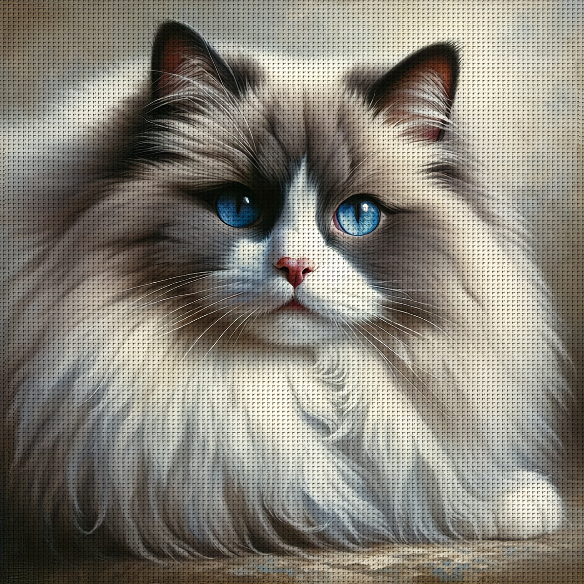 TEMU Jozysh, 1pc, 40x40cm/15.7x15.7inch, Cross Stitch Kit, Embroidery Crafts Set, , Patterned Printed Cross Stitch Kit, Random Thread Board Cross