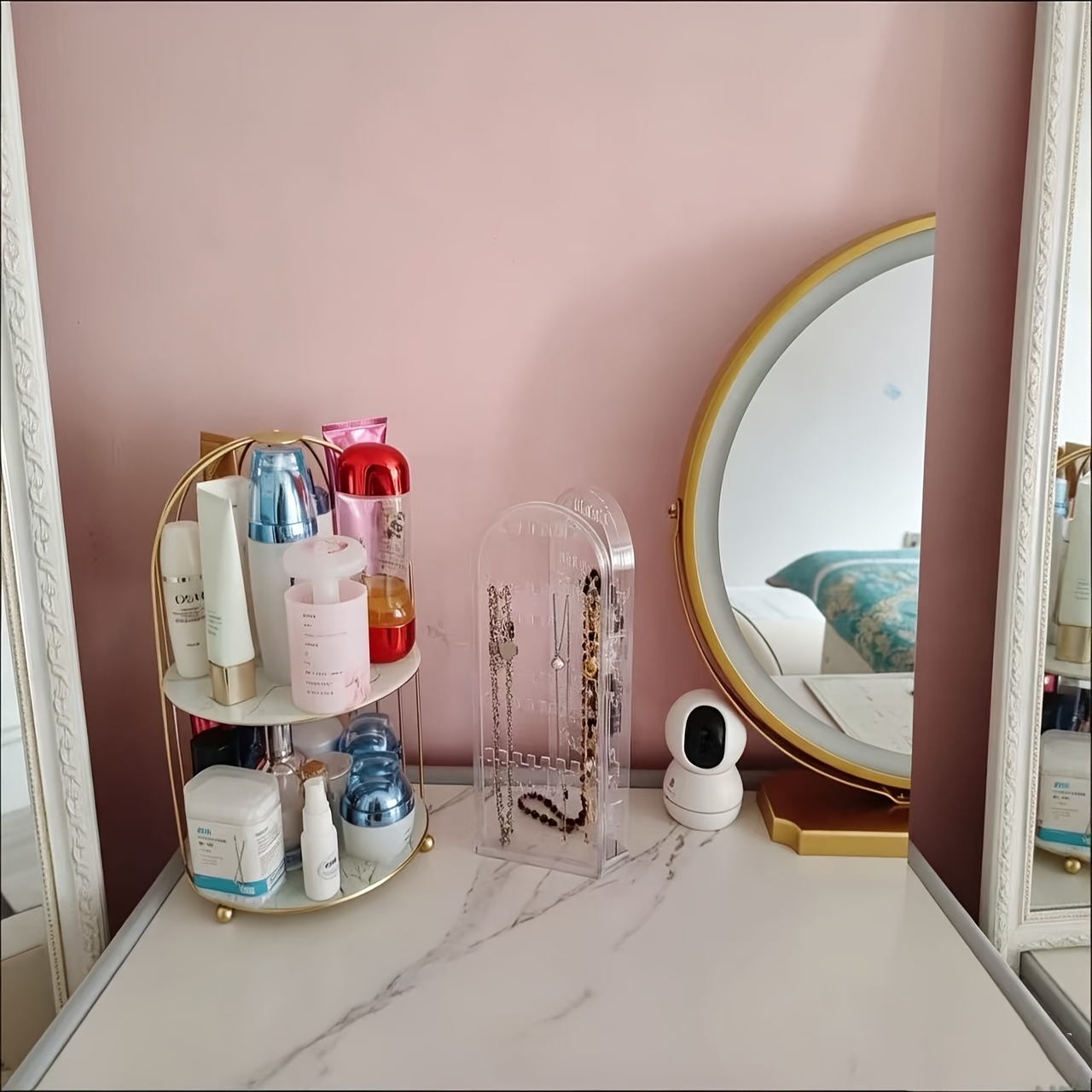 TEMU Transparent Jewelry Storage Box, Made Of Acrylic Material, Multi-compartment With Large Capacity, Storage Rack For Necklaces, Earrings, And