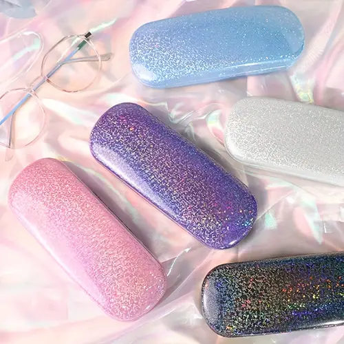 y2k elegant cool glitter glasses case portable sunglasses storage box durable protective container eyewear accessories for