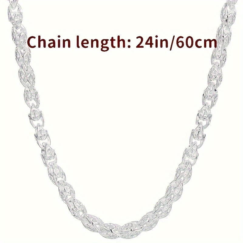 TEMU Collier à de Bambou en Argent 925 - Accessoire de Mode Unisexe Hypoallergénique et Nickel - un Cadeau Idéal pour Toute Occasion