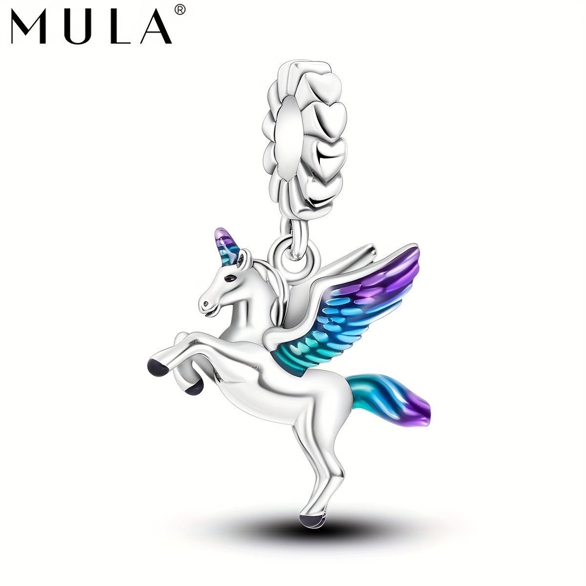 

Mula Silvery- Unicorn Pendant - Enamel For Bracelets, Necklaces & Keychains - For Women And