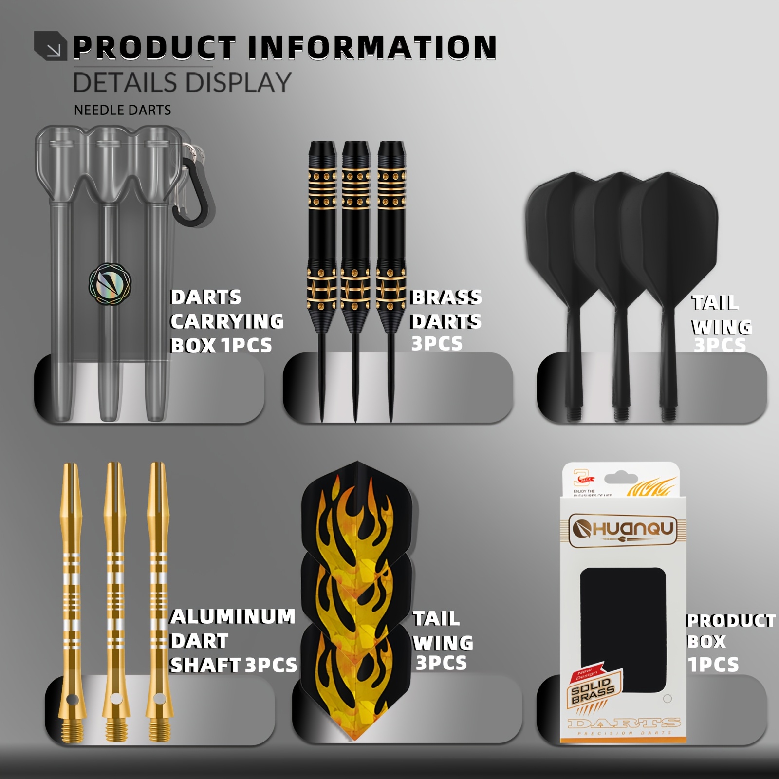 25g 1-delige koperen dartset met aluminium schacht en voeler, inclusief draagbare opbergkoffer. Geschikt voor professionele training en informele spellen. Het perfecte feestdagencadeau