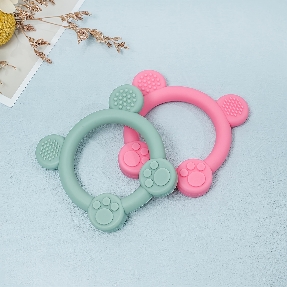 Silicone Baby Teether Animal Shapes Multifunctional Sensory Textures