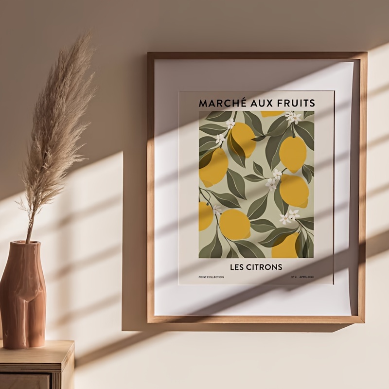 Image of Canvas Print - Frameless Botanical Wall Art For Kitchen, Living Room, Bedroom - Perfect Day Gift, Lemon Kitchen Decor, Room Decor