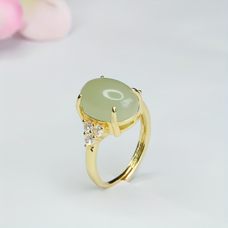 

Adjustable Tradition Natural Jade Open Ring Of Clear Water Style Jade Claw Set Accessories, Accessories Jewelry Gifts For Women