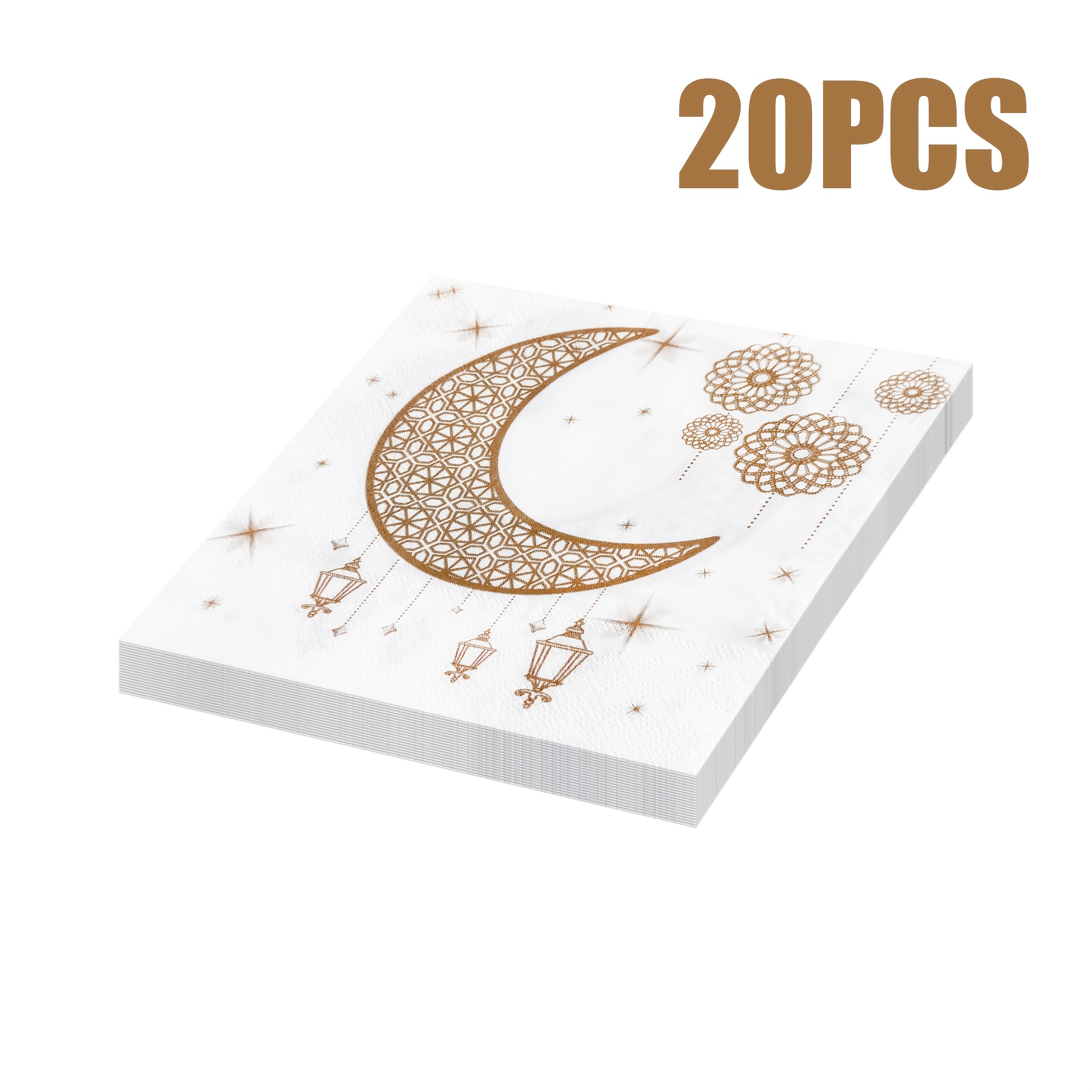 Image of 20pcs Disposable Napkins Ramadan Element Printed Napkins Restaurant Party Napkins 13 X 13 Inches