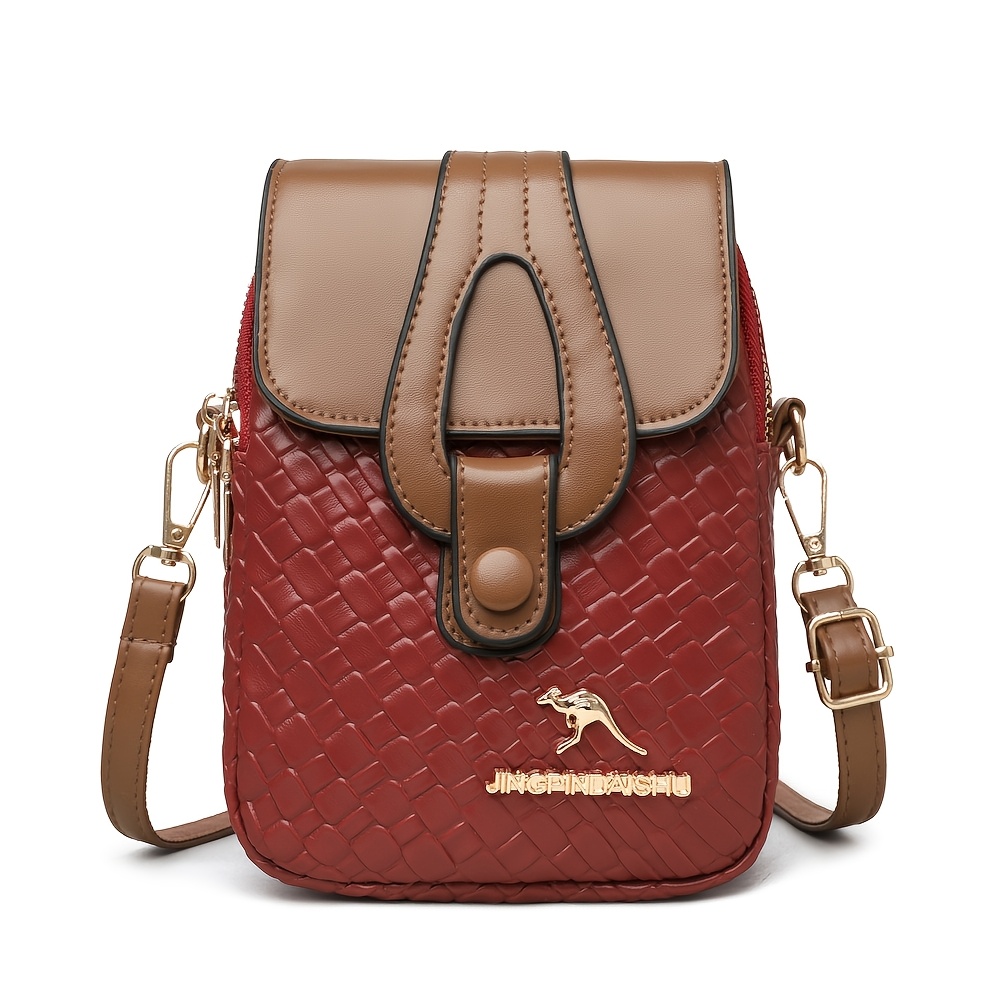 Image of Fashionable Women'-shoulder Crossbody Bag - A Unique And Stylish Color-matching Small Bag For The . New Model - Knitted And Lightweight - Perfect For Holding Phone And Wallet