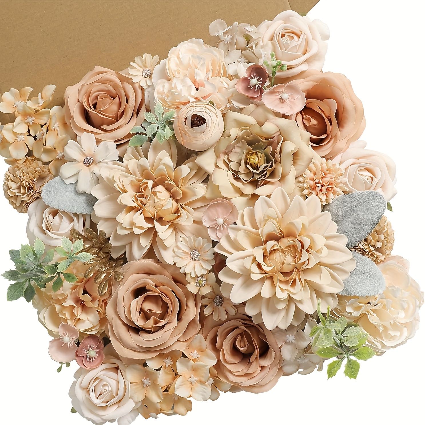 

Artificial Flowers Combo Box Set Flowers Bulk Flower Leaf With Stems For Diy Wedding Bouquets Centerpieces Baby Shower Party Home Decorations