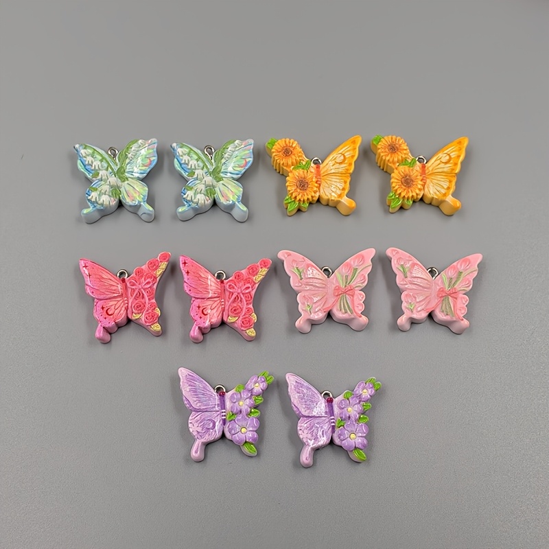 TEMU 10pcs Random Sunflower Flower Pendants, Suitable For Jewelry Making, Party Additions, Earrings, Necklaces, Bags