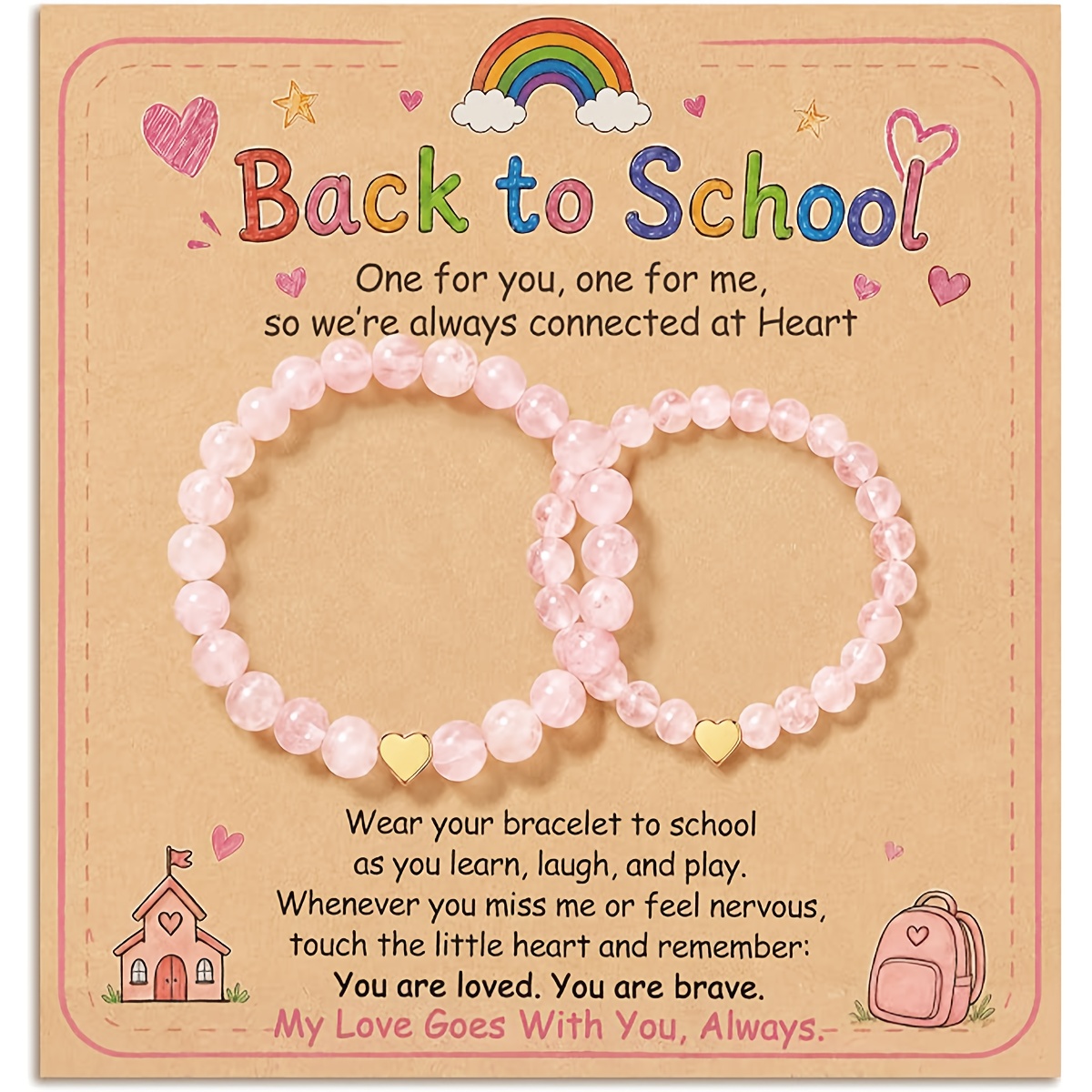 TEMU Bracelets Mère-Fille de Cœur, Bracelets de Rentrée Scolaire, Mon Est , Tailles Assorties pour , Bracelets de Rentrée Scolaire , Parfaits pour de