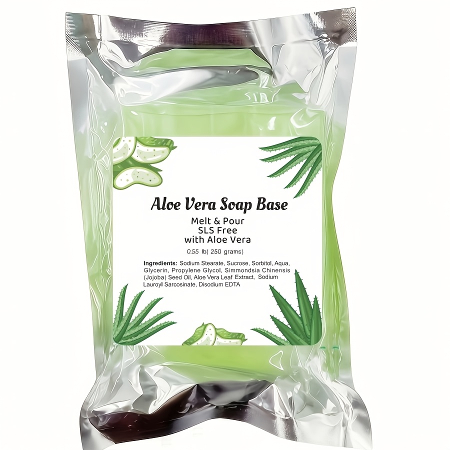 250g Aloe Vera Seifenbasis zum * Gieen - SLS/*/* Sulfatfrei * fr  Seifenherstellung, feuchtigkeitsspendende Seifenbasis fr DIY-Seifen,  handgemachte Seife, ausgewogen fr die Haut, kompatibel mit ...