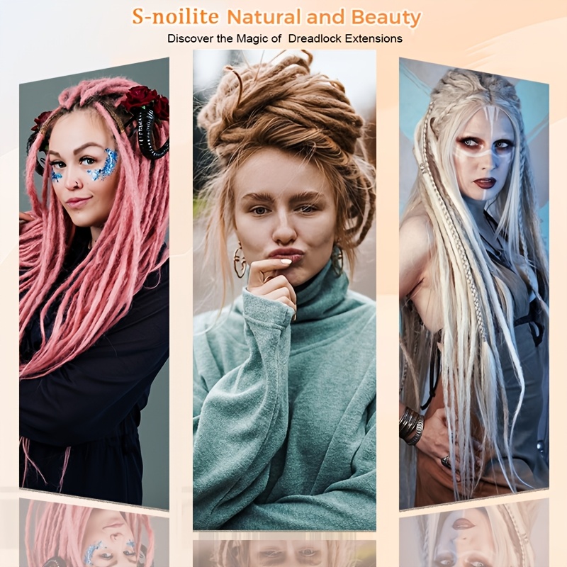 24 inch 3 packs hippie dreadlock extensions handmade crochet hair braids for women 15 strands synthetic locs with realistic texture and   design details 3