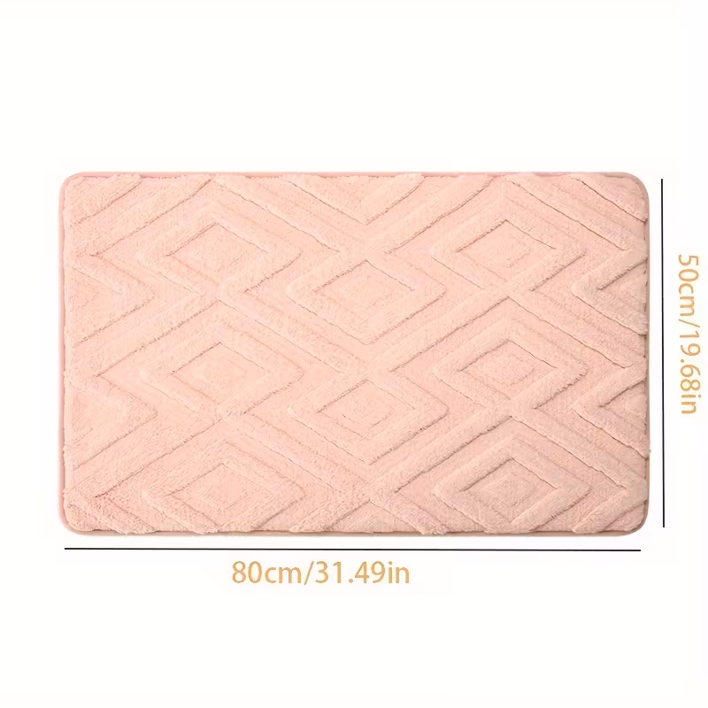 luxury plush bath rug with pvc backing quick dry absorbent knit fabric machine washable non slip bathroom mat 1055gsm 3cm thick 1pc Product details 2