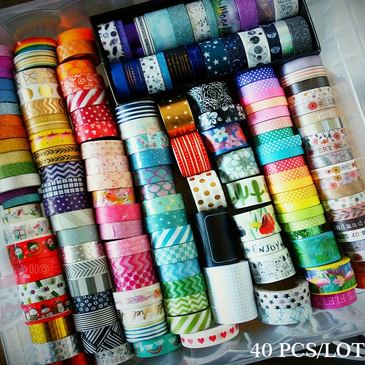 40pcs Random Pattern Washi Tape Set for Scrapbooking & Crafting